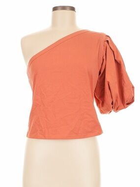 Express One-Shoulder Puff Sleeve Top - Terracotta